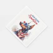 Patriotic Dog - Doberman Serviette (Ecke)