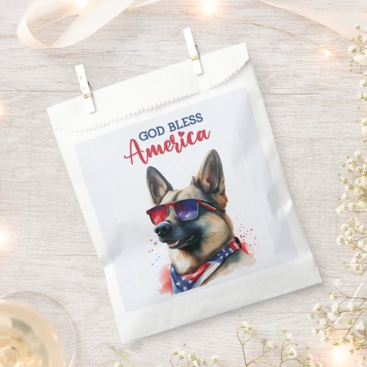 Patriotic Dog-German Shepherd Geschenktütchen (Ausgeschnitten)