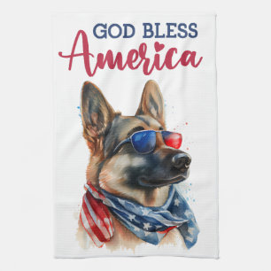 Patriotic Dog-German Shepherd Geschirrtuch