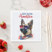 Patriotic Dog-German Shepherd Serviette (Beispiel)