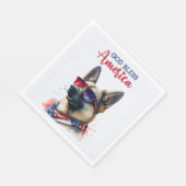 Patriotic Dog-German Shepherd Serviette (Ecke)