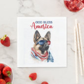 Patriotic Dog-German Shepherd Serviette (Beispiel)