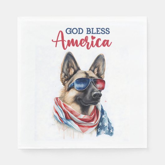 Patriotic Dog-German Shepherd Serviette (Vorderseite)