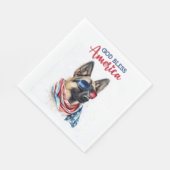 Patriotic Dog-German Shepherd Serviette (Ecke)