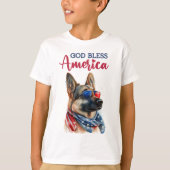 Patriotic Dog-German Shepherd T-Shirt (Vorderseite)