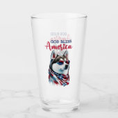 Patriotic Dog-Husky Glas (Vorderseite)