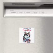 Patriotic Dog- Husky Magnet (In Situ (Geschirrspüler))