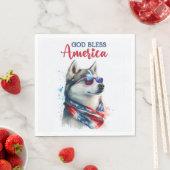 Patriotic Dog-Husky Serviette (Beispiel)