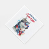 Patriotic Dog-Husky Serviette (Ecke)