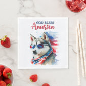 Patriotic Dog-Husky Serviette (Beispiel)