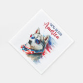 Patriotic Dog-Husky Serviette (Ecke)