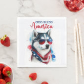 Patriotic Dog-Husky Serviette (Beispiel)