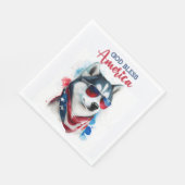 Patriotic Dog-Husky Serviette (Ecke)