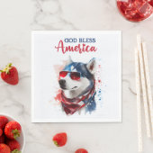Patriotic Dog-Husky Serviette (Beispiel)