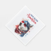 Patriotic Dog-Husky Serviette (Ecke)
