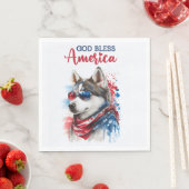 Patriotic Dog-Husky Serviette (Beispiel)