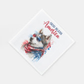 Patriotic Dog-Husky Serviette (Ecke)