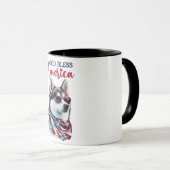 Patriotic Dog-Husky Tasse (VorderseiteRechts)