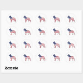 Patriotic Dog Lover USA Flag Design 4. Juli Runder Aufkleber (Blatt)