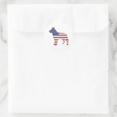 Patriotic Dog Lover USA Flag Design 4. Juli Runder Aufkleber (Tasche)