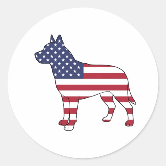 Patriotic Dog Lover USA Flag Design 4. Juli Runder Aufkleber (Vorderseite)