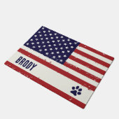 Patriotic Dog Paw Print - Dog Tischset - US Dog Fußmatte (Schrägansicht)