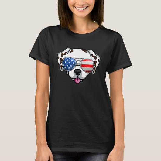 Patriotic Dog Pet Proud 4th Of July Retro American T-Shirt (Vorderseite)