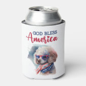 Patriotic Dog-Poodle Dosenkühler (Kanne Vorderseite)