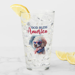 Patriotic Dog-Poodle Glas