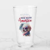 Patriotic Dog-Poodle Glas (Vorderseite)