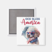 Patriotic Dog-Poodle Magnet (Vorderseite/Rückseite)