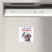 Patriotic Dog-Poodle Magnet (In Situ (Geschirrspüler))