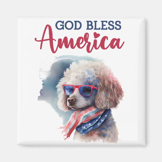 Patriotic Dog-Poodle Magnet (Vorne)