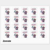 Patriotic Dog-Poodle Quadratischer Aufkleber (Blatt)