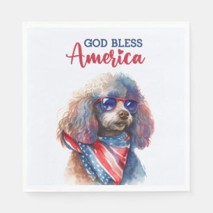 Patriotic Dog-Poodle Serviette