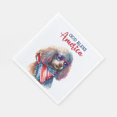 Patriotic Dog-Poodle Serviette (Ecke)
