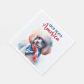 Patriotic Dog-Poodle Serviette (Ecke)