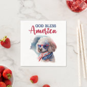 Patriotic Dog-Poodle Serviette (Beispiel)