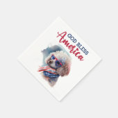 Patriotic Dog-Poodle Serviette (Ecke)