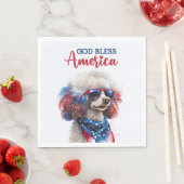 Patriotic Dog-Poodle Serviette (Beispiel)