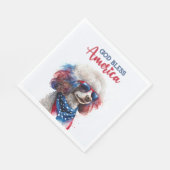 Patriotic Dog-Poodle Serviette (Ecke)