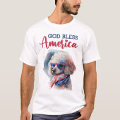 Patriotic Dog-Poodle T-Shirt (Vorderseite)