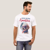 Patriotic Dog-Poodle T-Shirt (Vorne ganz)