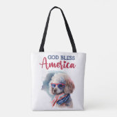 Patriotic Dog-Poodle Tasche (Rückseite)
