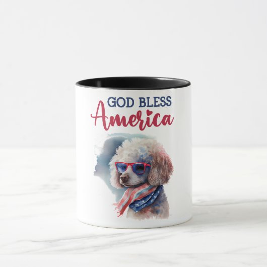 Patriotic Dog-Poodle Tasse (Zentrum)