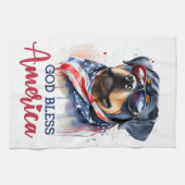 Patriotic Dog-Rottweiler Geschirrtuch (Horizontal)