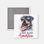 Patriotic Dog-Rottweiler Magnet (Vorderseite/Rückseite)