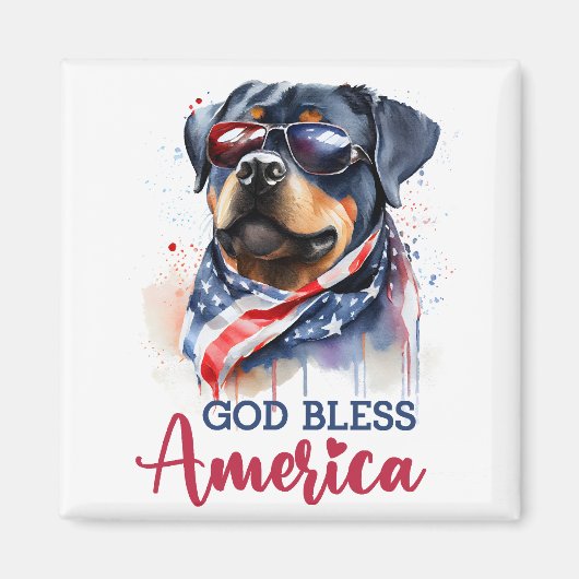 Patriotic Dog-Rottweiler Magnet (Vorne)