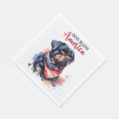 Patriotic Dog-Rottweiler Serviette (Ecke)