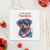 Patriotic Dog-Rottweiler Serviette (Beispiel)